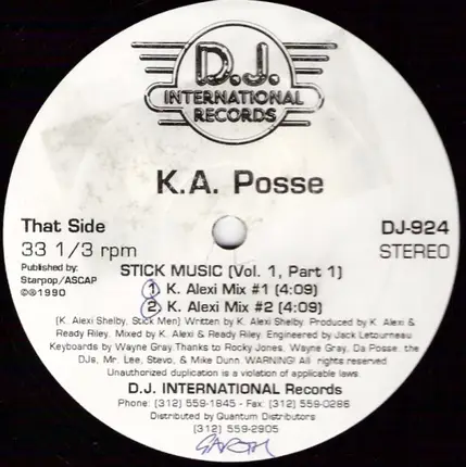 K.A. Posse - Stick Music (Vol. 1, Part 1) / Shake