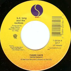 k.d. lang & the re-clines - Three Days