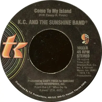 KC & The Sunshine Band - Do You Wanna Go Party / Come To My Island
