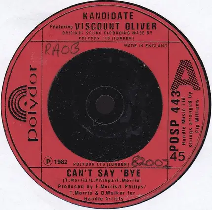 Kandidate Featuring Viscount Oliver - Can't Say 'Bye