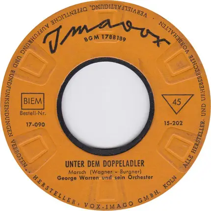 Kai Und Tom Mit Begleitorchester / George Warren Und Sein Orchester - Banjo Boy / Unter Dem Doppeladler