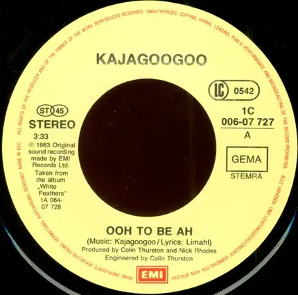 Kajagoogoo - Ooh To Be Ah