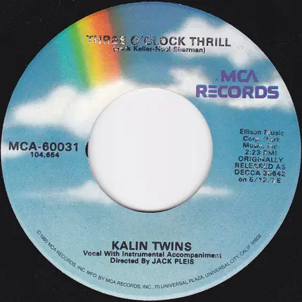 Kalin Twins - Three O'Clock Thrill / When
