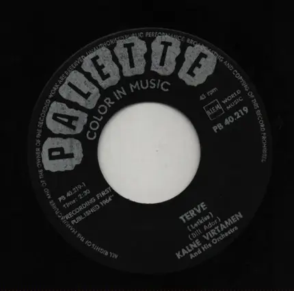 Kalne Virtamen And His Orchestra - Terve (Letkiss) / Hei Letkiss