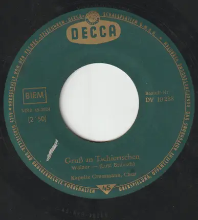 Kapelle Grossmann - Maiensäß-Polka / Gruß An Tschiertschen
