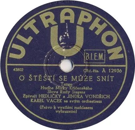 Karel Vacek And His Orchestra - Až Si Budeš Jinou Brát / O Štěstí Se Může Snít