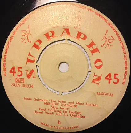 Karel Vlach Orchestra , Fred Frohberg - Pinguin Mambo / Melodie D'Amour