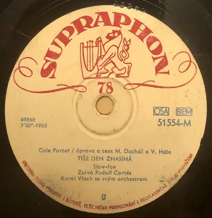 Karel Vlach Orchestra , Jiřina Salačová , Rudolf Cortés - Tak Já Nevím / Tiše Den Zhasíná