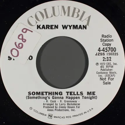 Karen Wyman - Something Tells Me (Something's Gonna Happen Tonight)