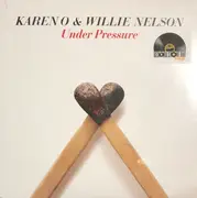 7inch Vinyl Single - Karen O & Willie Nelson - Under Pressure - White/Blue Opaque