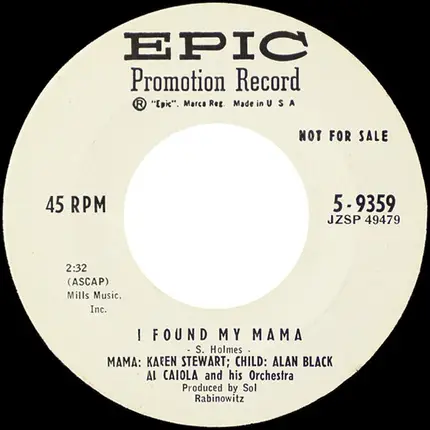 Karen Stewart , Alan Black , Al Caiola And His Orchestra - I Wanna Go Skating With Willie / I Found My Mama