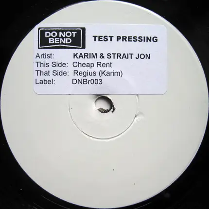 Karim Lamouri & Straight John - Cheap Rent / Regius