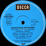 LP - Weber / Schumann / Schubert / Cherubini / Mendelssohn - Romantische Ouvertüren