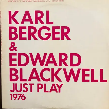 Karl Berger & Ed Blackwell - Just Play (1976)