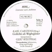 LP - Karl Carstens - Gedichte Als Wegbegleiter