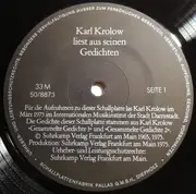 LP - Karl Krolow - Karl Krolow Liest Aus Seinen Gedichten