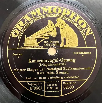 Karl Reich Und Seine Singenden Kanarienvögel - Kanarienvogel-Gesang