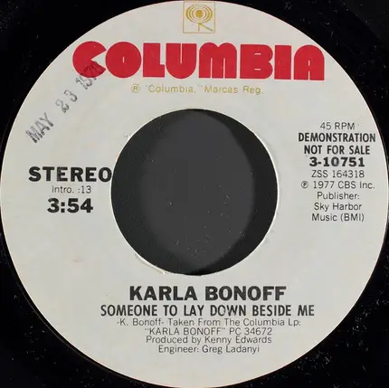 Karla Bonoff - Someone To Lay Down Beside Me