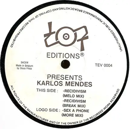 Karlos Mendez - Recidivism / Sex A Phone