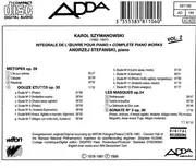 CD - Karol Szymanowski / Andrzej Stefański - Intégrale De L'Œuvre Pour Piano = Complete Piano Works Volume 2