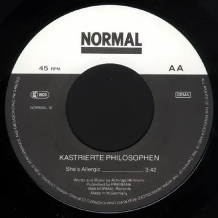 Kastrierte Philosophen - Toilet Queen / She's Allergic