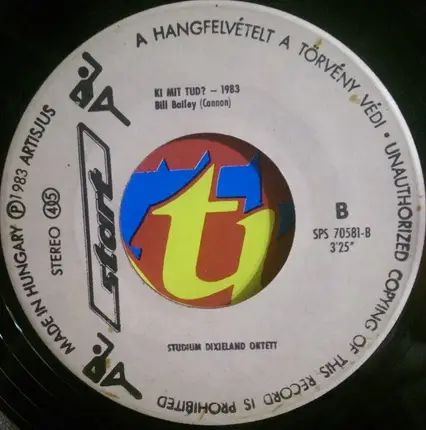 Kaszab Tibor / Studium Dixieland Oktett - Vasárnapi Ebéd / Bill Bailey