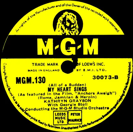 Kathryn Grayson - Jealousy / (All Of A Sudden) My Heart Sings