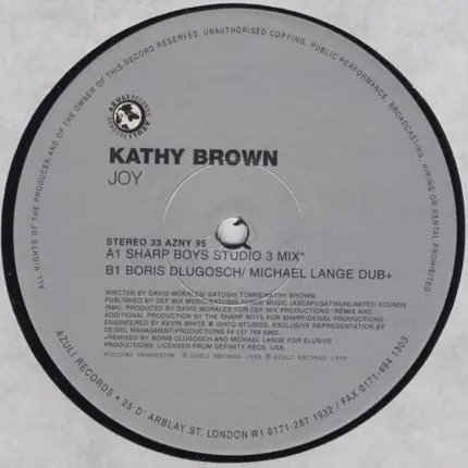 Kathy Brown - Joy (Sharp / Boris Dlugosch Dubs)