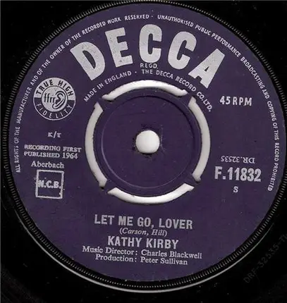 Kathy Kirby - Let Me Go, Lover