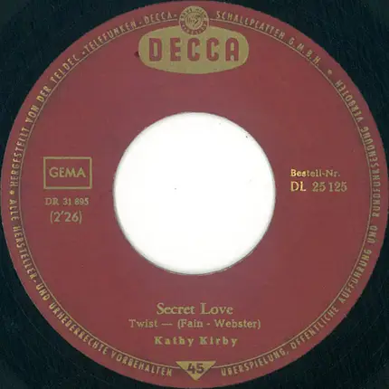 Kathy Kirby - Secret Love / You Have To Want To Touch Him