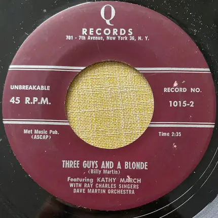 Kathy March With The Ray Charles Singers , Dave Martin Orchestra - Goodbye, Goodbye, Goodbye