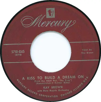 Kay Brown - A Kiss To Build A Dream On / Cheatin' On Me