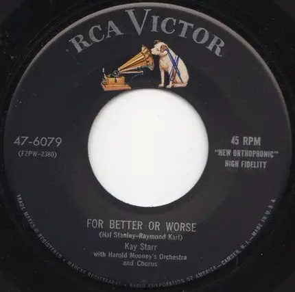 Kay Starr With Hal Mooney And His Orchestra - Foolishly Yours / For Better Or Worse