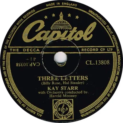 Kay Starr - Comes A-Long A-Love / Three Letters