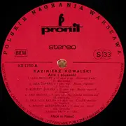 LP - Kazimierz Kowalski - Arie I Piosenki - Red label
