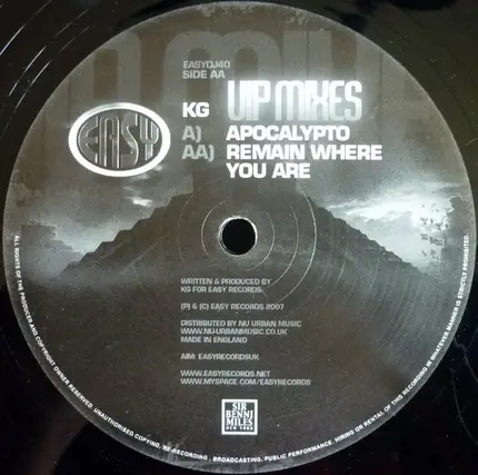 KG - Apocalypto / Remain Where You Are (VIP Mixes)