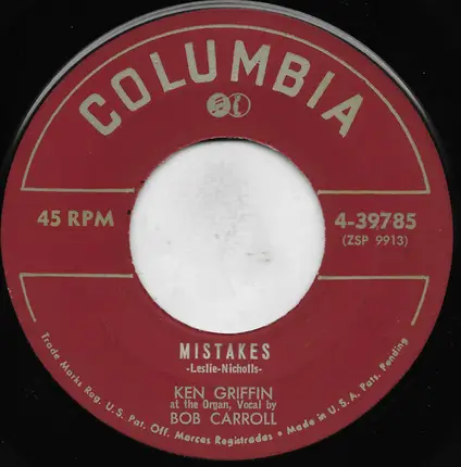 Ken Griffin Vocal By Bob Carol - Love Me, Love Me, Love Me