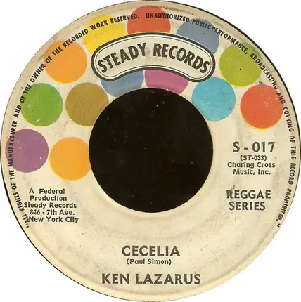 Ken Lazarus - Cecelia / I'll Never Turn My Back On You (Blank)