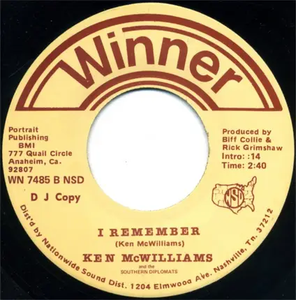 Ken McWilliams And The Southern Diplomats - (Are There) Any Lonely Women Here Tonight? / I Remember