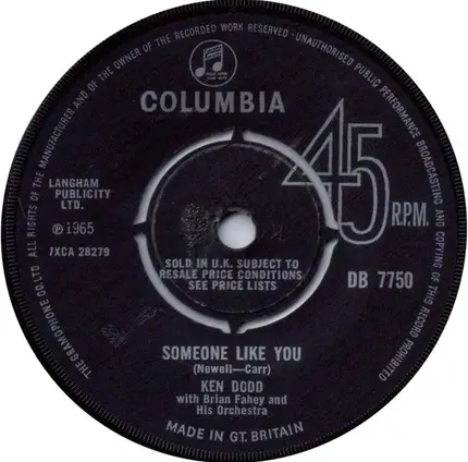 Ken Dodd , Brian Fahey And His Orchestra - The River / Someone Like You