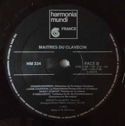 Kenneth Gilbert - Les Maitres Du Clavecin