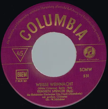 Kenneth Spencer - Der Bielefelder Kinderchor - Weisse Weihnacht / Transeamus