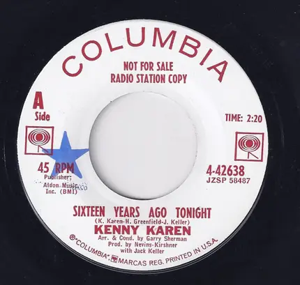 Kenny Karen - Sixteen Years Ago Tonight