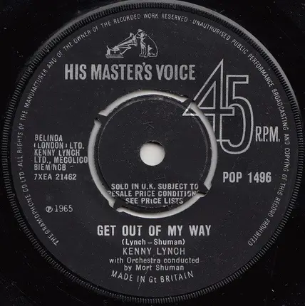 Kenny Lynch - Get Out Of My Way