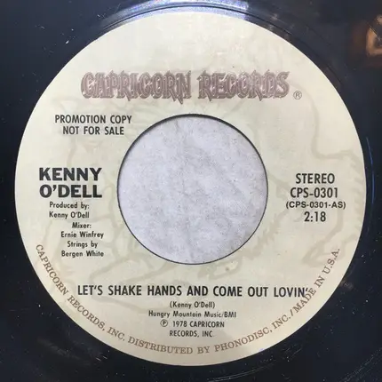 Kenny O'Dell - Let's Shake Hands And Come Out Lovin'