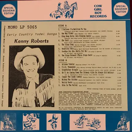 Kenny Roberts - Early Country Yodel Songs