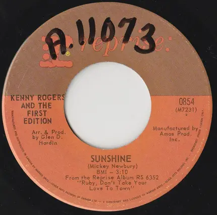 Kenny Rogers & The First Edition - Ruben James / Sunshine