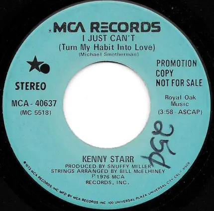 Kenny Starr - I Just Can't (Turn My Habit Into Love)
