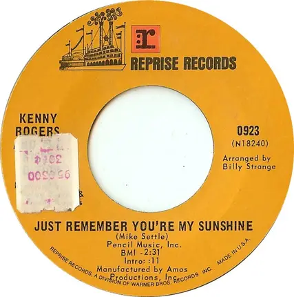 Kenny Rogers & The First Edition - Tell It All Brother / Just Remember You're My Sunshine