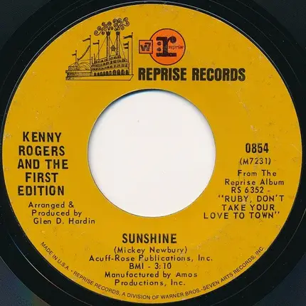 Kenny Rogers & The First Edition - Reuben James / Sunshine